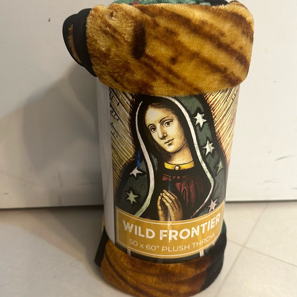 Virgin of Guadalupe plush throw
